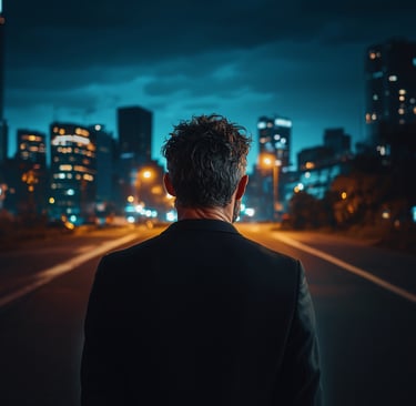 Professional at a crossroads symbolizing common personal branding mistakes.