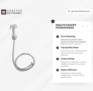 HEALTH FAUCET F90300101SA CHEETAH BATHWARES