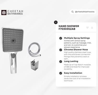 Hand Shower F7030352AB CHEETAH BATHWARES