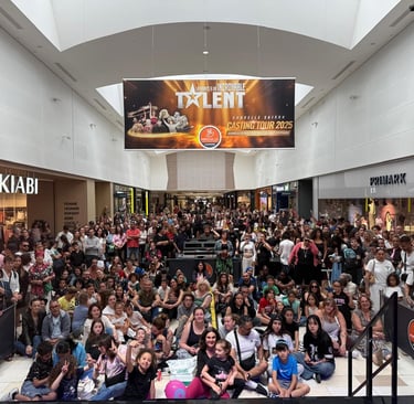 Casting Tour Talent 2025 dans un centre commercial en France avec un publique nombreux 