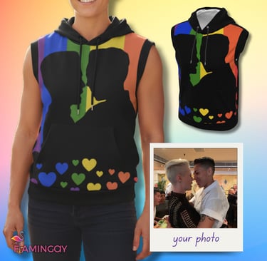 LGBT custom photo sleeveless hoodie