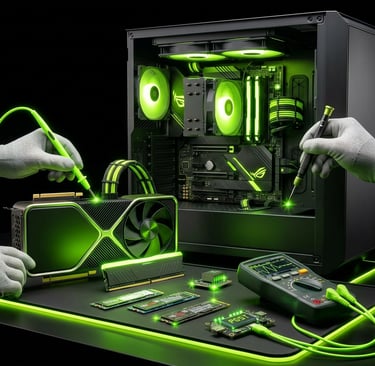 "Gaming PC hardware diagnostics and performance testing"