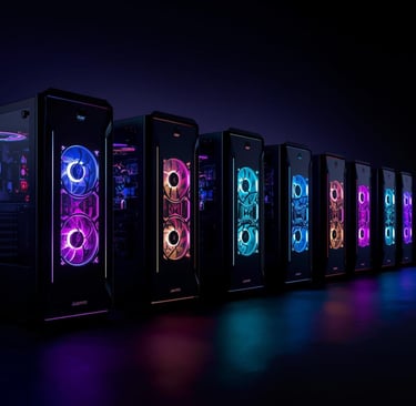 "Custom-built gaming PC with RGB lighting at Madison TN repair shop"