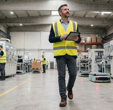 Consultor operativo de KeyView Integra observando operativa industrial