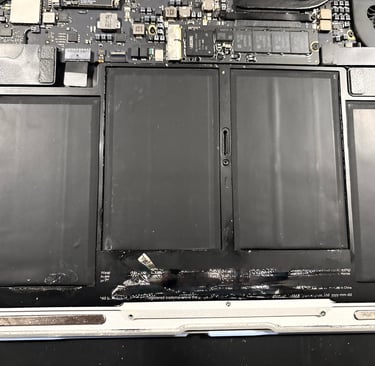 The Interior of a macbook worked on by Hammond Computing Solutions