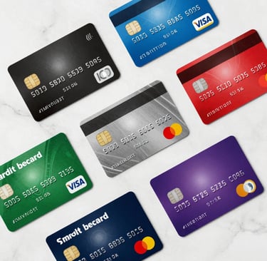 A close-up of a hand holding a sleek credit card against a softly blurred background of a cozy home office.