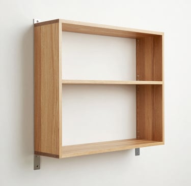 A secure bookshelf attached to a wall with brackets, showing safe furniture setup
