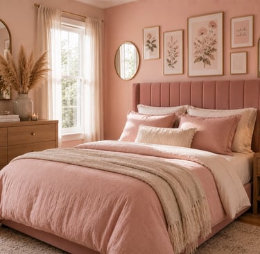 pink bedroom dried flower ideas with pampas grass and ceramic vase