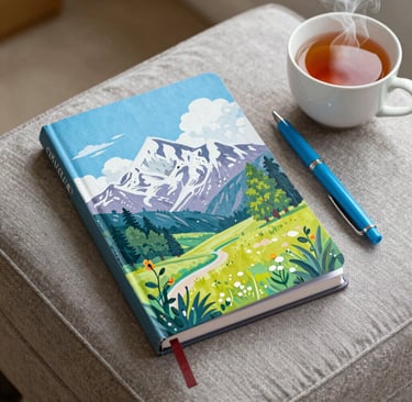 a person sitting at a table reading a book