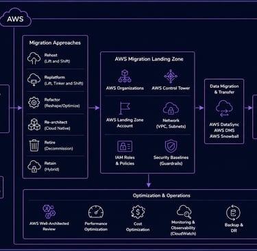 AWS retail migration architecture flow diagram