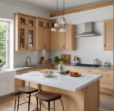 Elegant bathroom vanity with white shaker cabinets and polished solid surface countertop.