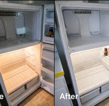 MC Cleaning Services before and after fridge cleaned san diego cleaning
