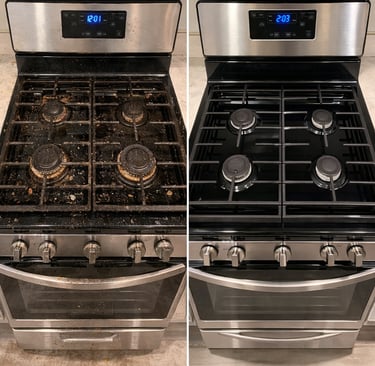 MC Cleaning Services before and after stove cleaning san diego cleaning