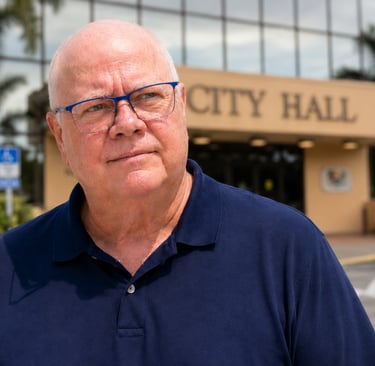 Rick Woodworth outside Marco Island City Hall