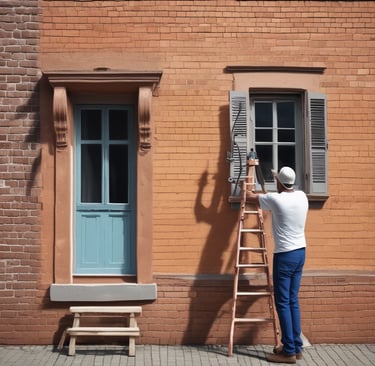 Close-up of a textured wall finished with Belatex grafiato paint detail
