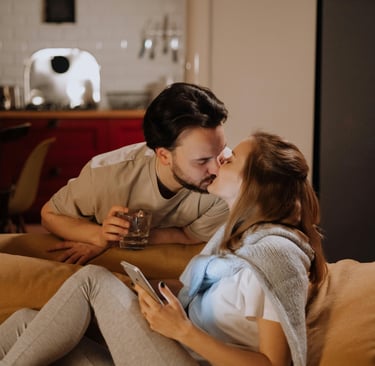 a couple having proper talk about mental load