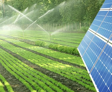 Tarımsal sulama ve sera güneş paneli sistemi.