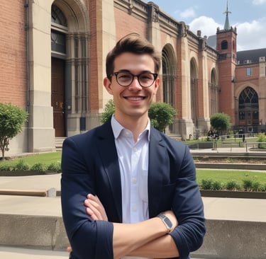 Futuristic robotic hand holding a glowing blue orb symbolizing academic growth.