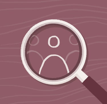 Illustration of a magnifying glass "identifying cohort"