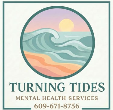 Turning Tides logo with pastel waves
