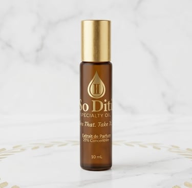 No Ditty Specialty Oil 25% Extrait de Parfum and Jojoba Oil Roll-on bottle and without packaging