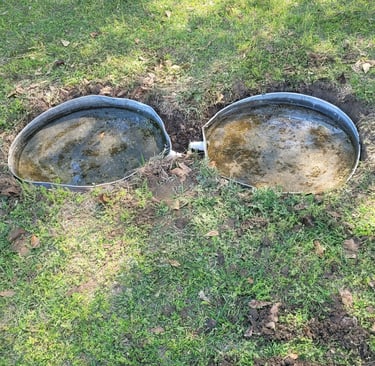Here you can see the pans set flush with the ground