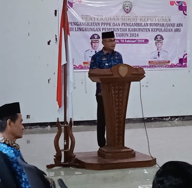 Pelantikan oleh Bupati Aru