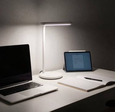 Outdoor patio space with cozy seating, string lights, and lush greenery creating a relaxing atmosphere.