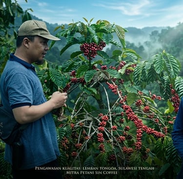 Petani sedang berdiskusi dengan mitra  SIn Coffeshop Palu