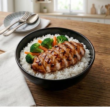 Garlic Chicken and Rice Bowl