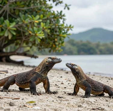 A welcoming travel agent desk with a laptop and tropical plants in the background.