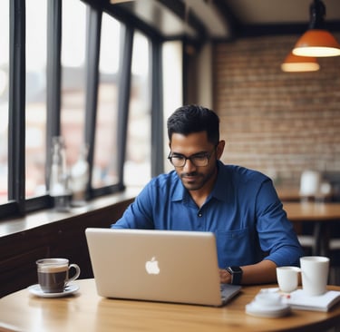 Portrait of a smiling man in casual attire, representing a satisfied client.