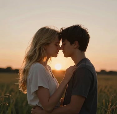 A warm, intimate portrait session capturing emotional connection, representing sentimental consulting.