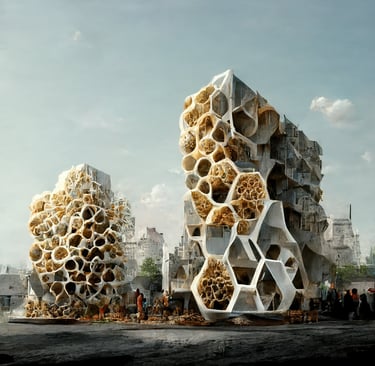 Gonul Nuhoglu, Symbiotic, ahşap üzerine enkaustik, 24x24 cm, 2022