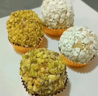 Trufas de Pistacho y Chocolate Blanco Pastelería ISA Murcia