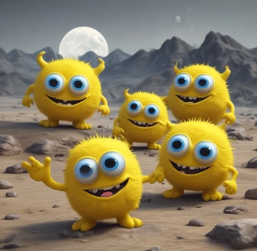 A cosmic scene showing the delicate balance of creation guarded by a monsteroide.