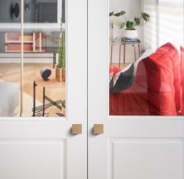 32mm Hole Spacing T-Shape Aluminum Handle installed on a modern cabinet