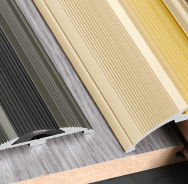 Non-slip floor transition trim (grey/gold/yellow) – anti-slip edge trim for flooring.