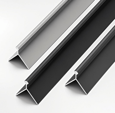Y-shaped aluminum trim molding in grey and black finishes – architectural metal trim for interior/exterior edging and decorat