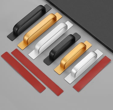Sliding Door Pull Handle - Durable Aluminum Alloy Dual-Install Hardware for Wardrobes & Cabinets