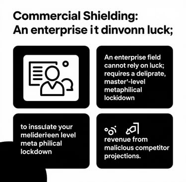 Infographic about commercial shielding and enterprise security solutions to protect revenue from competitors.