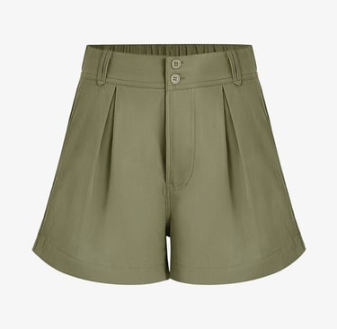 Women's army green high waist shorts