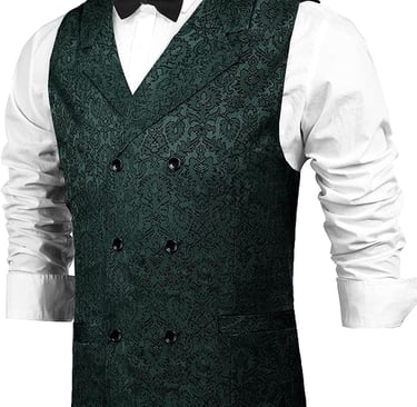 a man in a Victorian style vest and bow tie