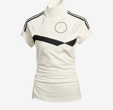 Adidas Deconstructed Jacquard Fabric Top With Collar