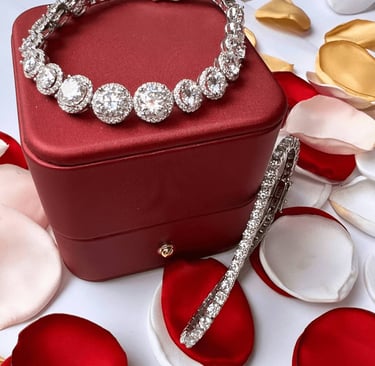 diamond necklace bracelet and earrings set