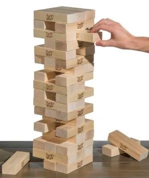 Giant Jenga wooden stacking game for outdoor parties and events
