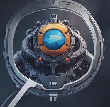 A focused professional analyzing AI-driven data charts on a laptop in an oil rig control room.