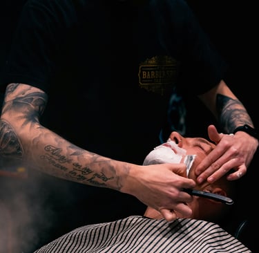barber shaving beard Santa Ana