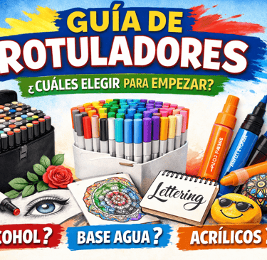 Guía de rotuladores de alcohol, base agua y acrílicos para dibujo y lettering profesional.