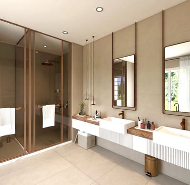 FaynZa, Salle de bain espacé pour couple avec double lavabo